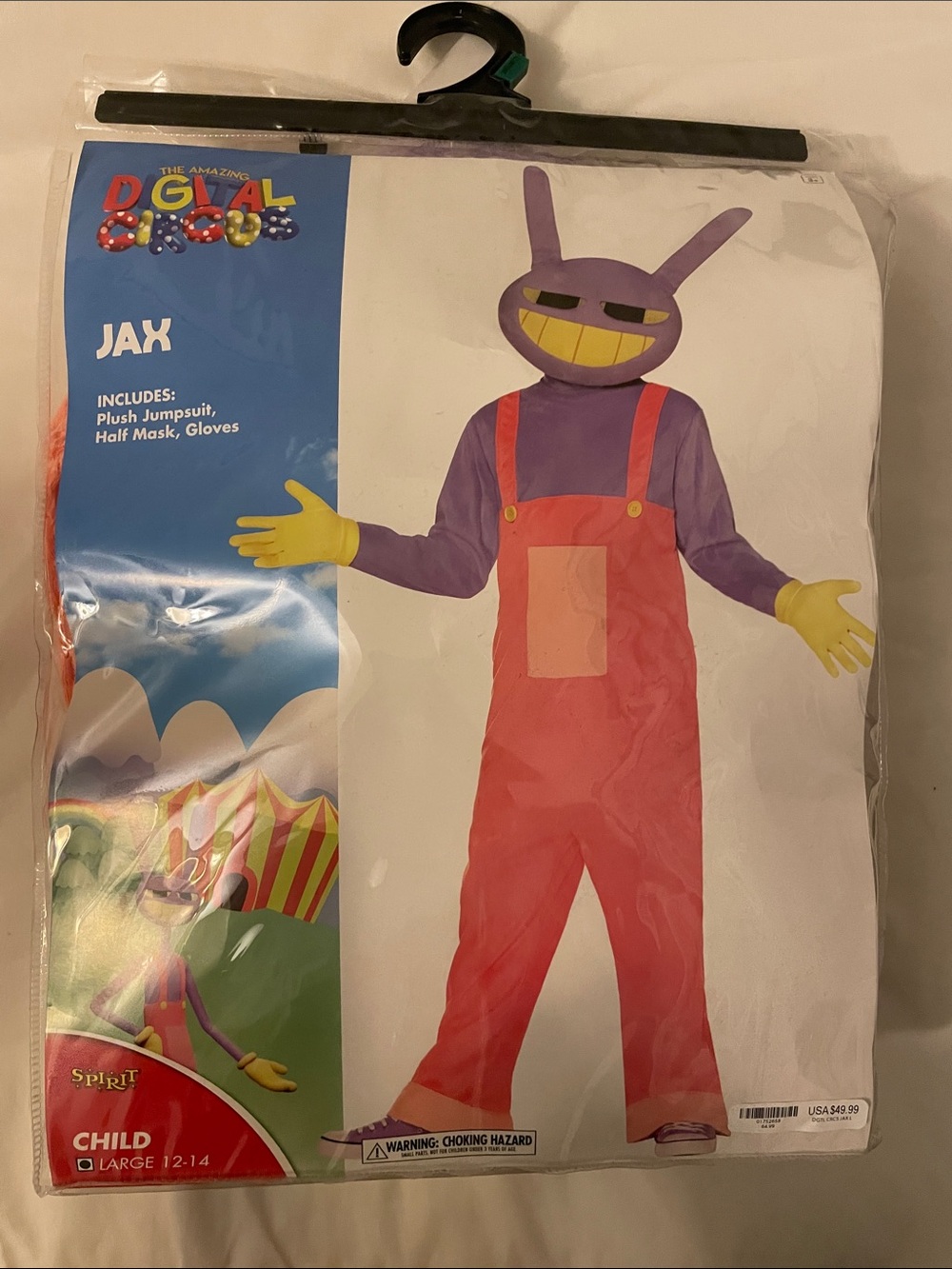 Spirit Jax Kids Costume - Purple Top with Pink Overalls and Yellow Gloves